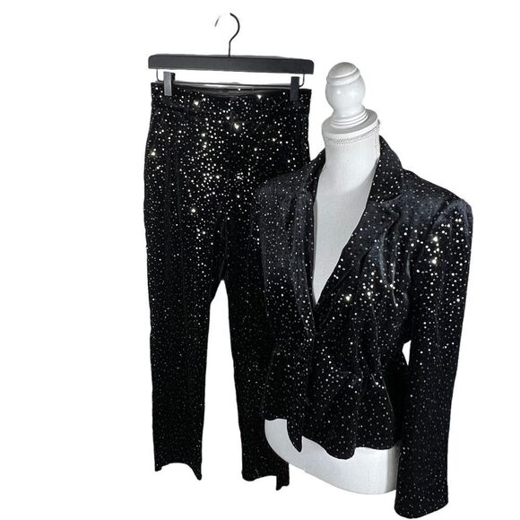 Paris Atelier & Other Stories Sequined Velvet Blazer and Pants - Picture 1 of 16
